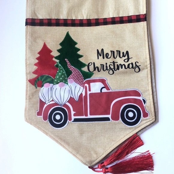 Merry Christmas table runner Cotton 3D holidays - Picture 4 of 10